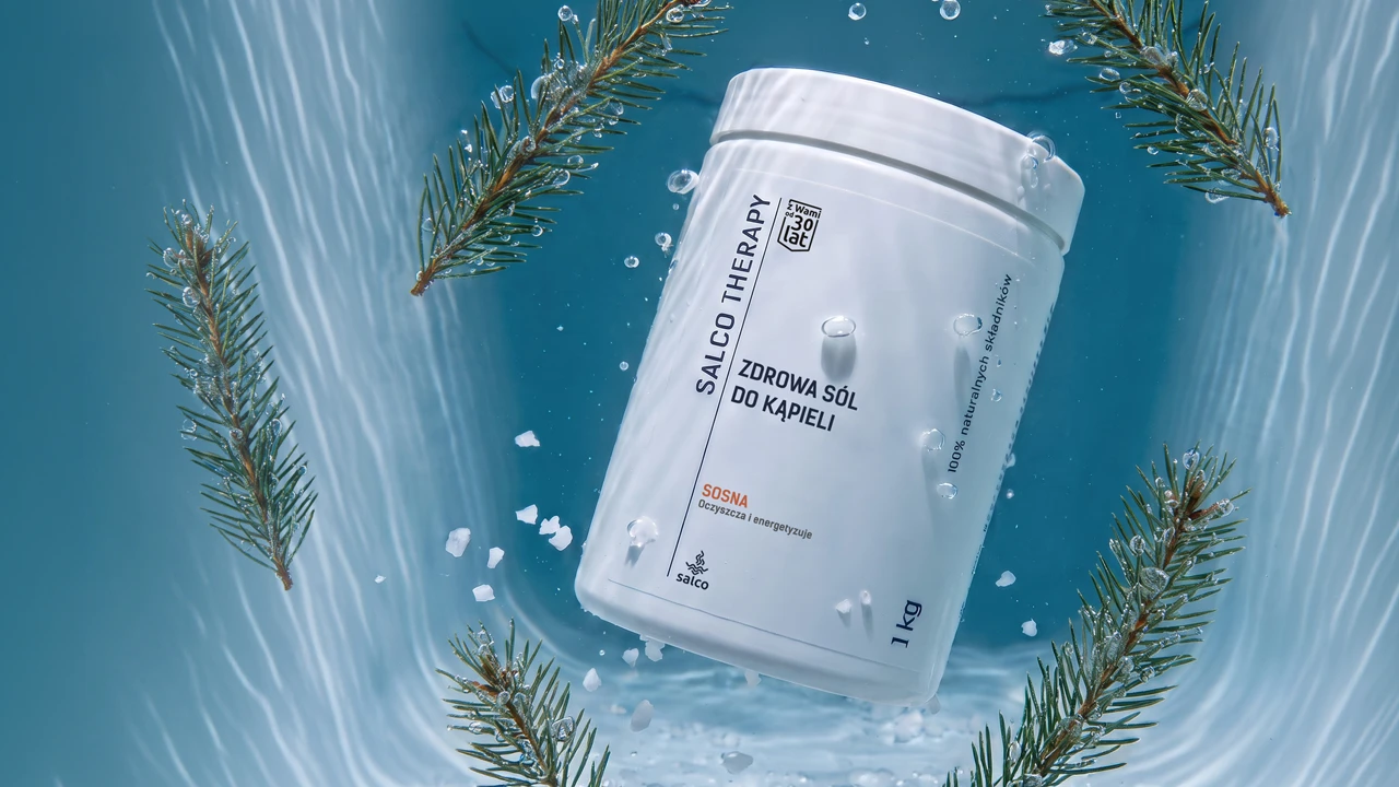 Wizualizacja opakowania Salco Therapy: Zdrowa S&oacute;l 1 kg Sosna, zaprojektowanego przez Voit Studio