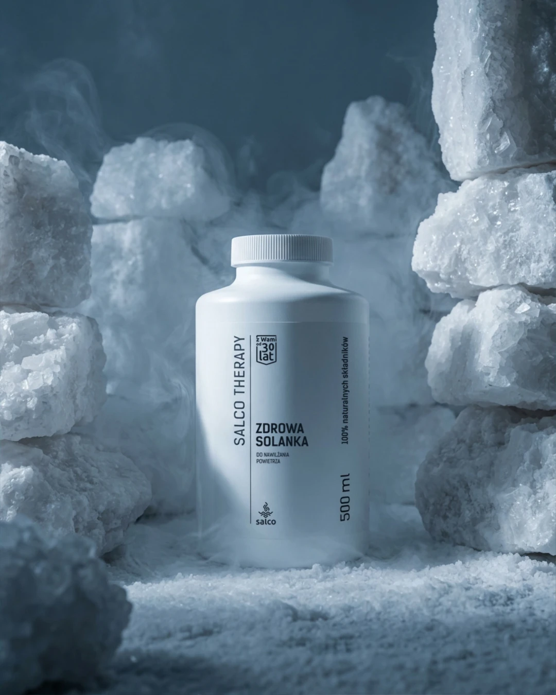 Wizualizacja opakowania Salco Therapy: Zdrowa Solanka 500 ml, zaprojektowanego przez Voit Studio