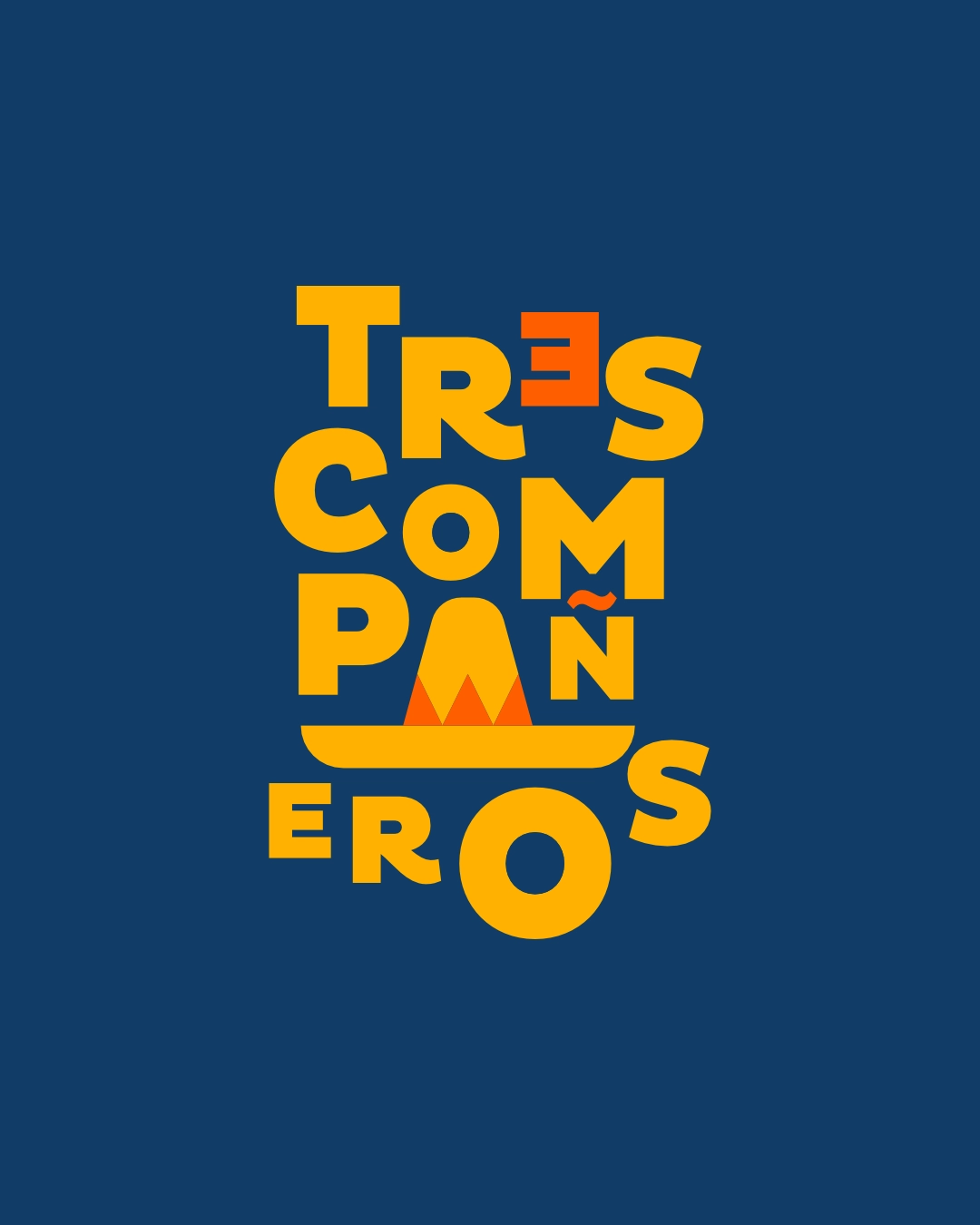 Logo Tres Compa&ntilde;eros kolorowe alternatywne zaprojektowane przez voit studio