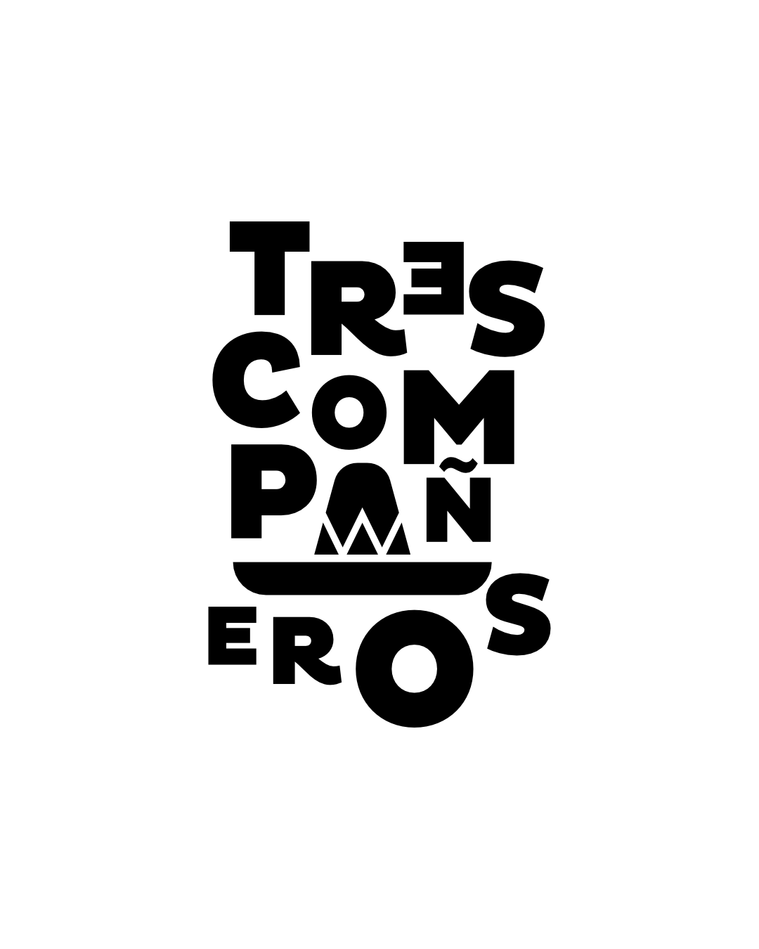 Logo Tres Compa&ntilde;eros monochromatyczne czarne zaprojektowane przez voit studio